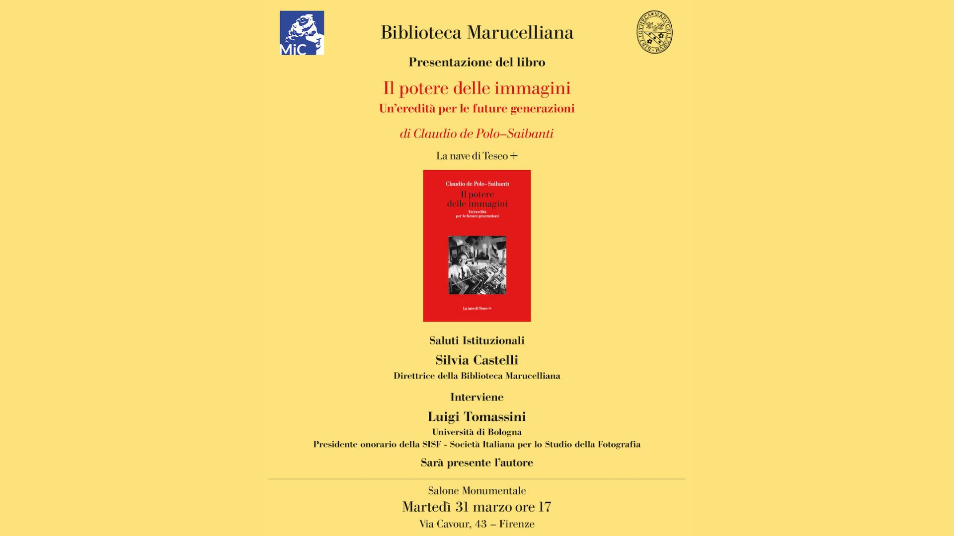 Presentazione del libro IL POTERE DELLE IMMAGINI: UN’EREDITÀ PER LE FUTURE GENERAZIONI, di Claudio de Polo-Saibanti